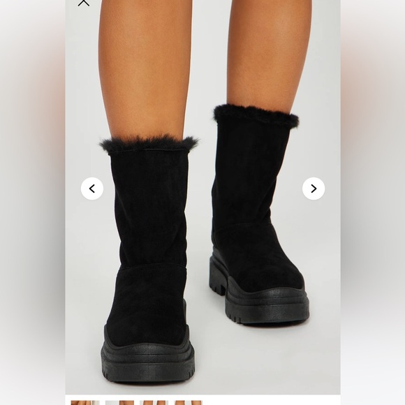 Women's Black Fur-Lined Boots Sz 10 nib nwt - Picture 3 of 4